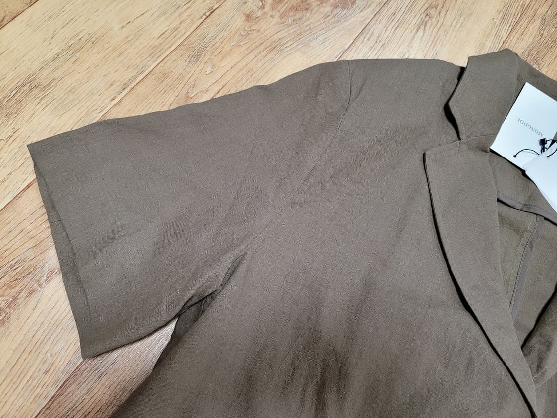 몽돌(MONGDOL) 오버핏 린넨하프자켓 55-66 새상품 상품이미지6