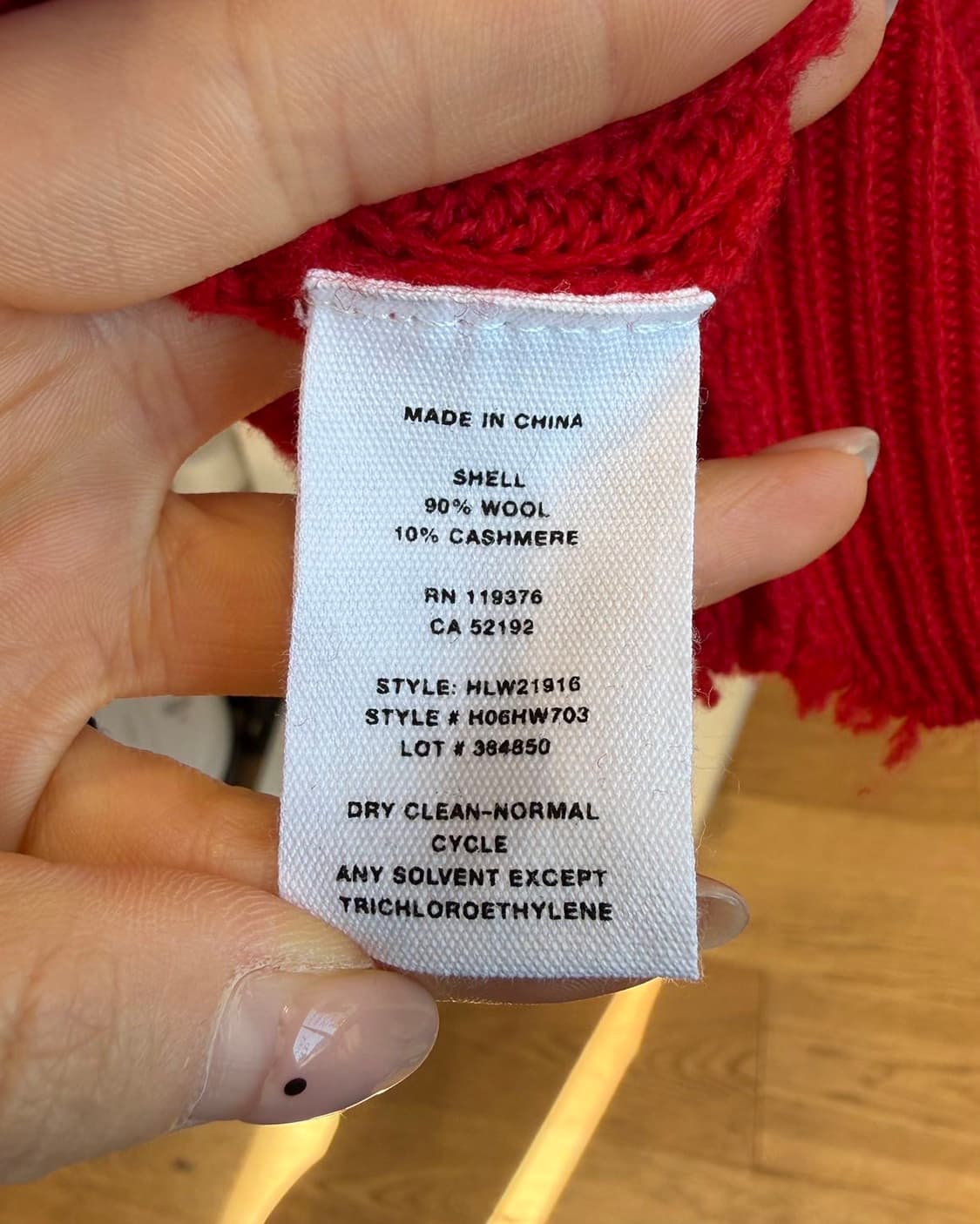 헬무트랭 레드 디스트레스드 캐시미어혼방 니트  상품이미지9