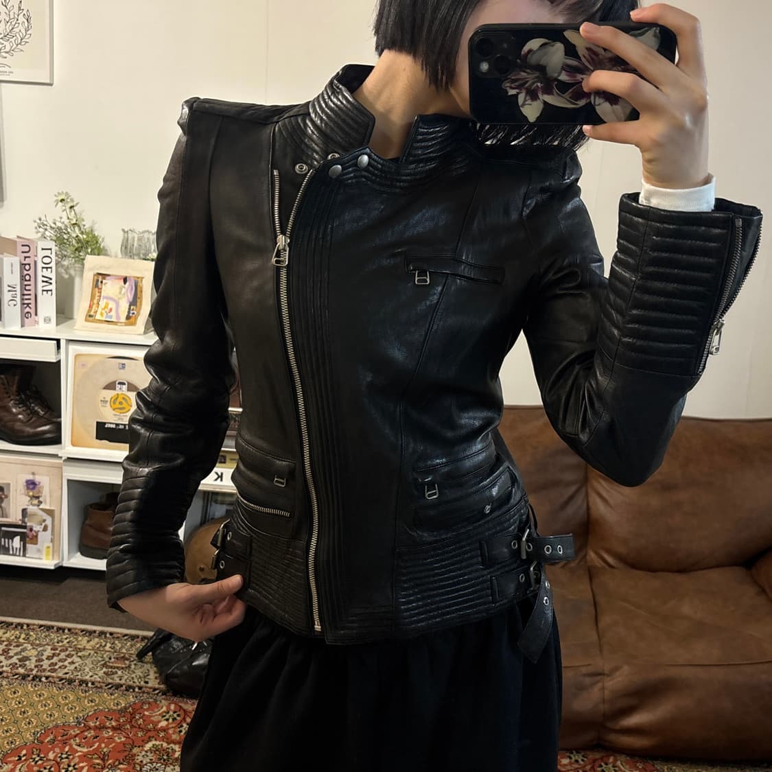 [M] 빈티지 이태리 여성 램스킨 레더자켓 상품이미지8