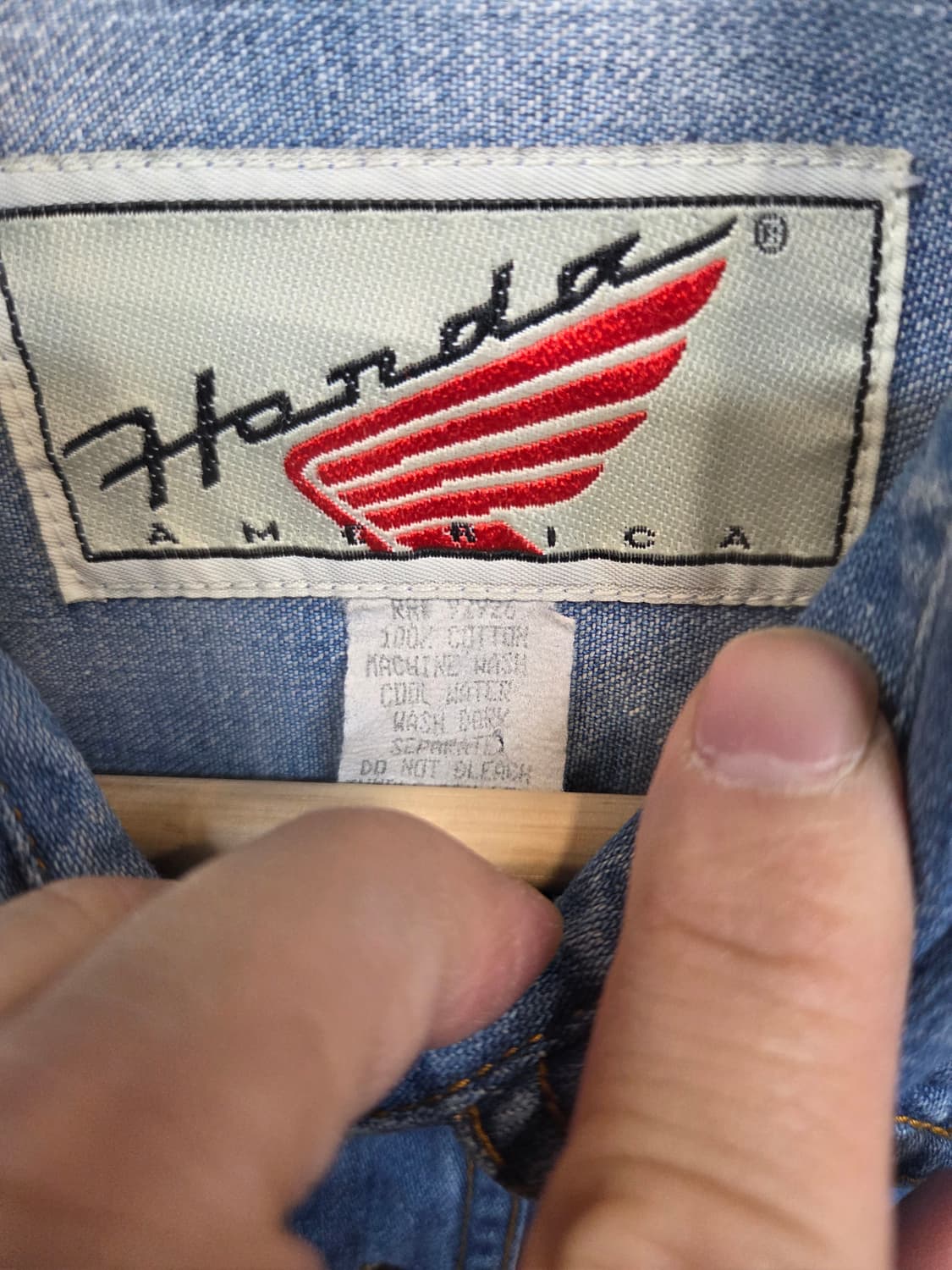 혼다 올드스쿨 빈티지 자수로고 데님셔츠 긴팔 L xl 상품이미지3