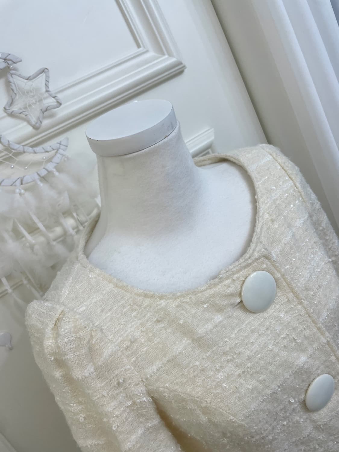 CECIL MCBEE ivory tweed lovely coat 상품이미지8