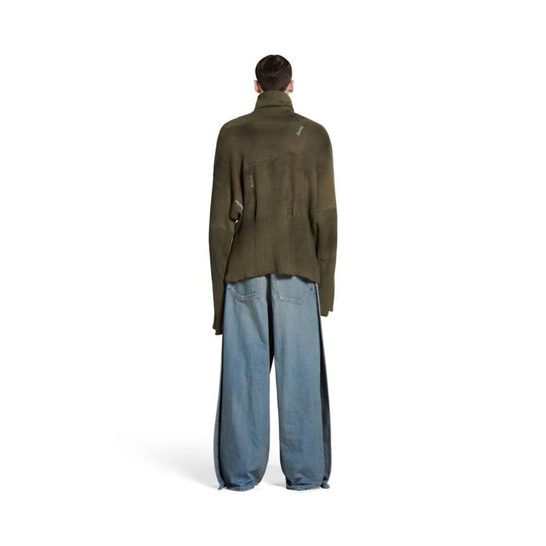 발렌시아가 업사이클 양말 스웨터 다크그린 L사이즈 상품이미지6