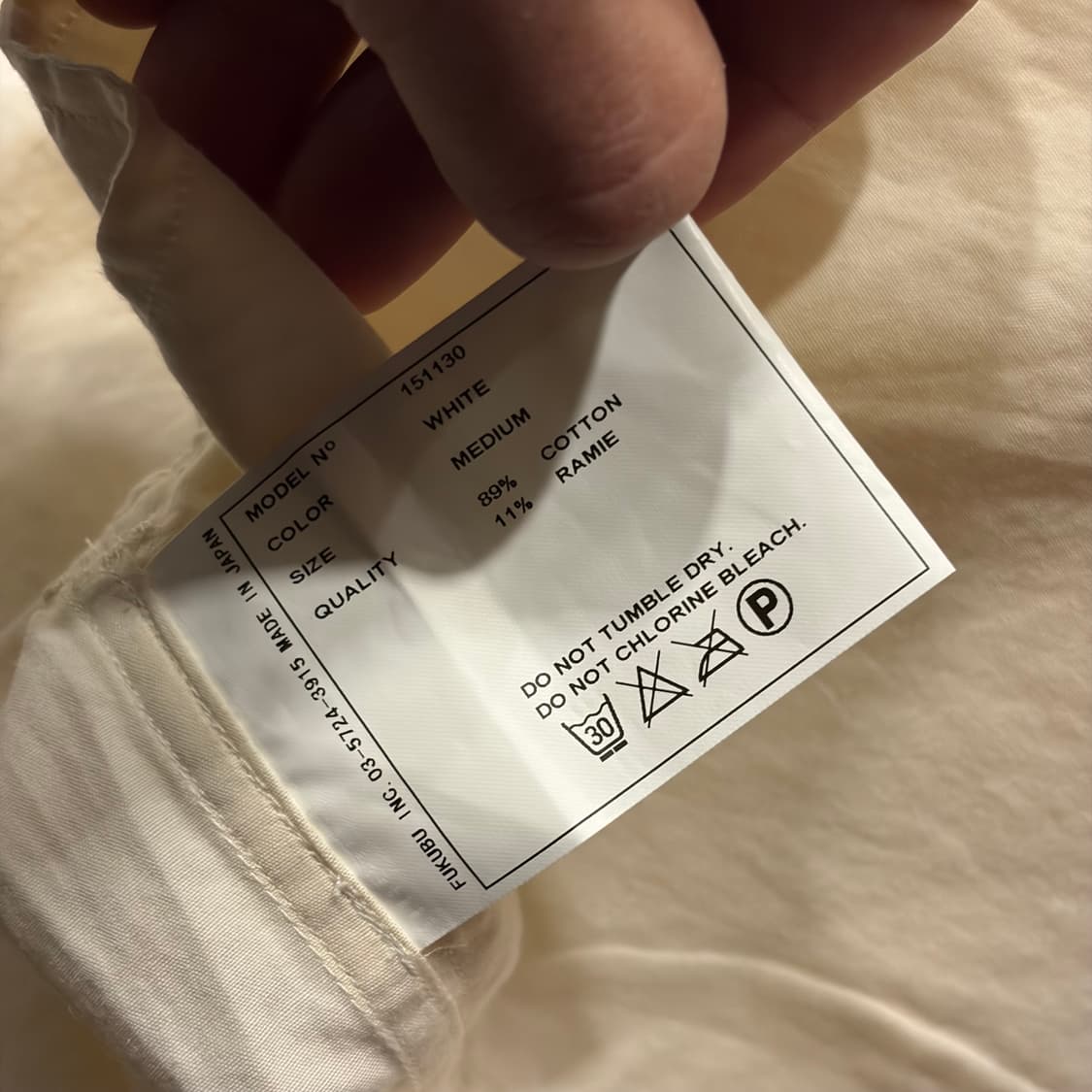 [M] YAECA 야에카 아이보리 코튼 긴팔 셔츠 C976 상품이미지7