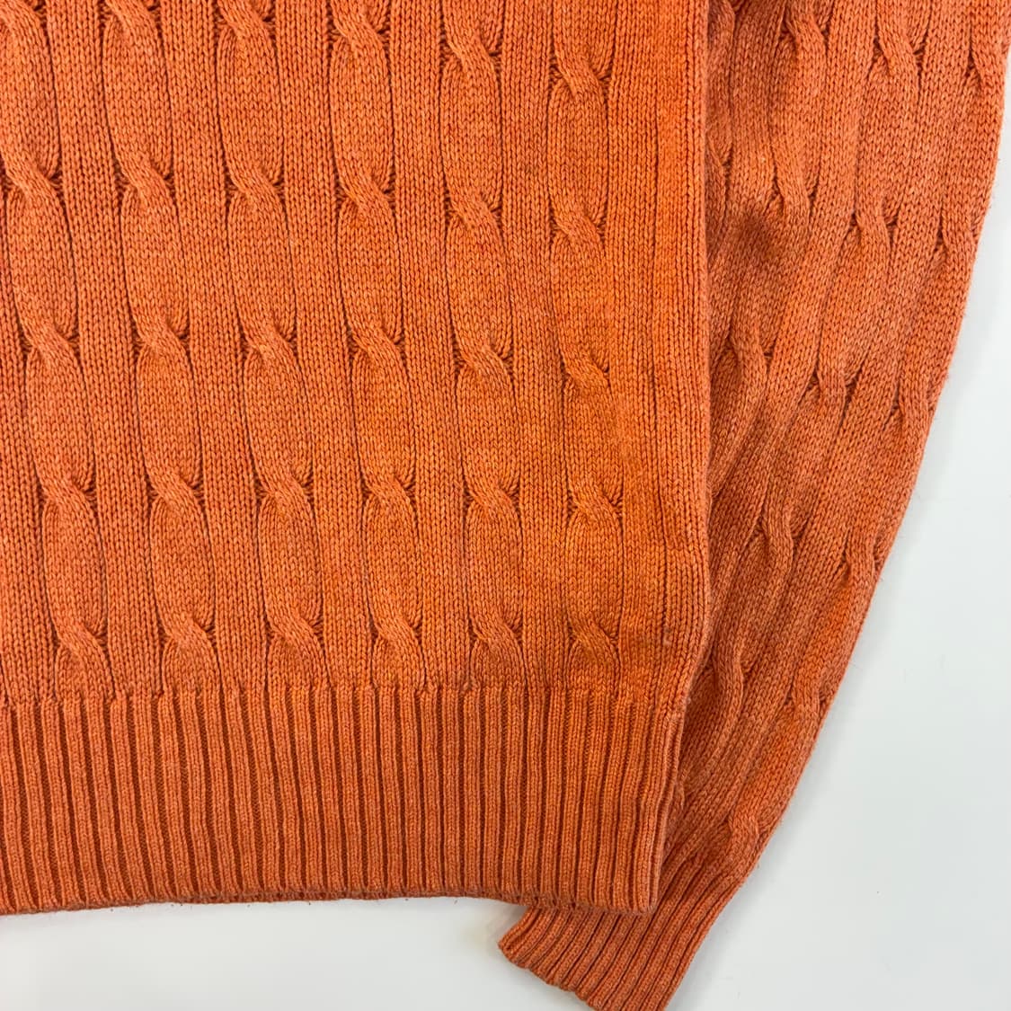 Polo  폴로 랄프로렌 자수 실크 오렌지 꽈배기 니트 상품이미지4