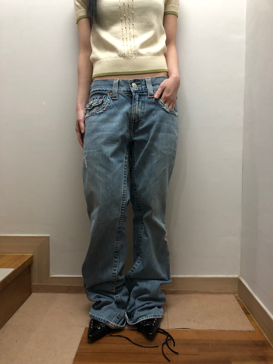 빈티지 트루릴리젼 데님 부츠컷 팬츠 상품이미지5