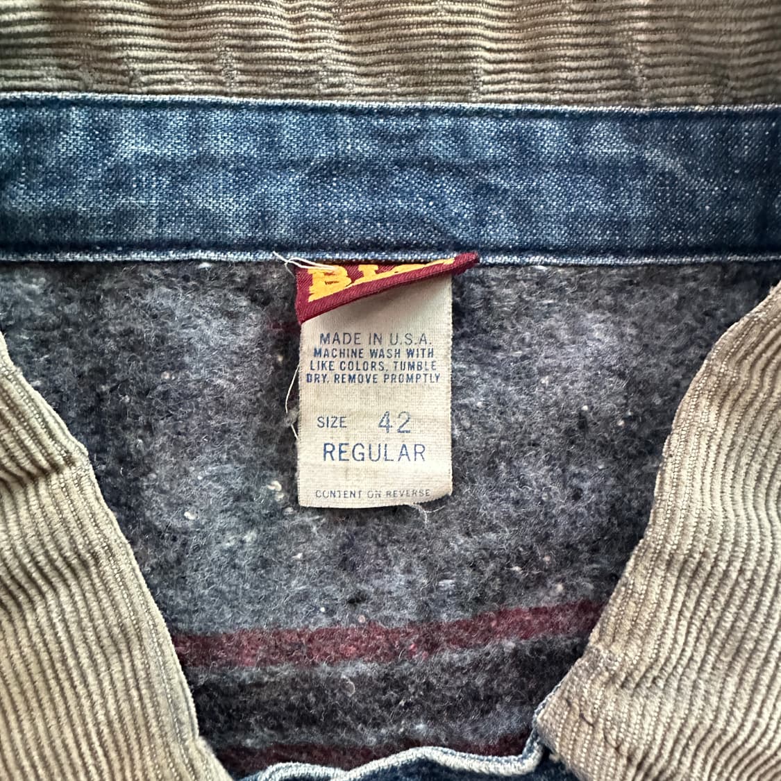 70s 빅벤 Big Ben 랭글러 데님 초어 자켓 42 USA MADE 상품이미지5