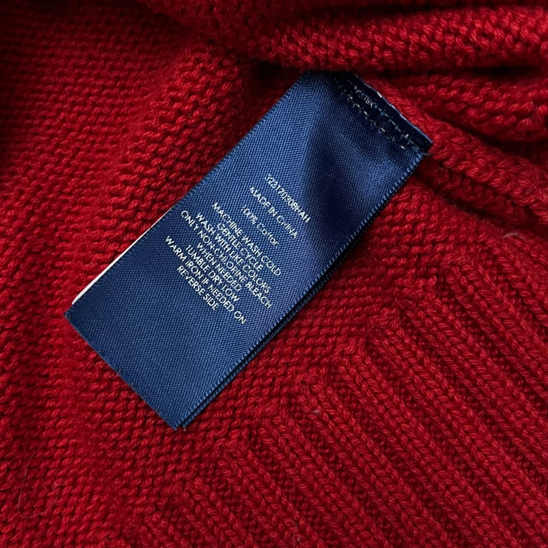 폴로 랄프로렌 빅포니 네이비 배색 레드 니트 반집업 L 상품이미지6