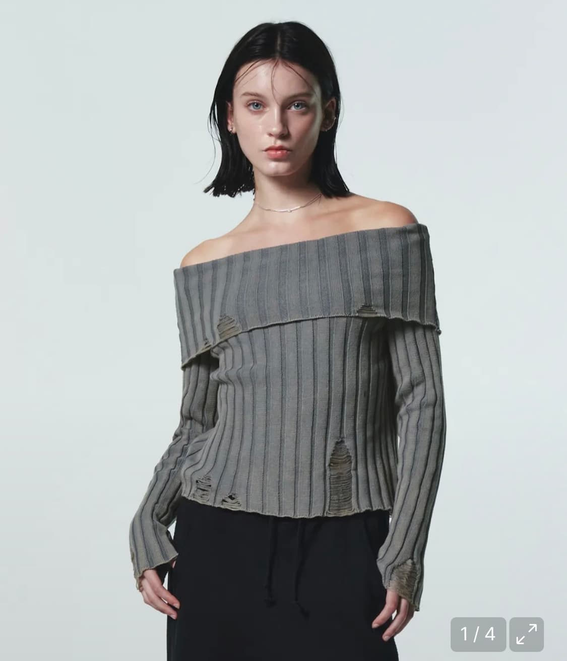 커렌트 WASHING OFF SHOULDER KNIT TOP  상품이미지1