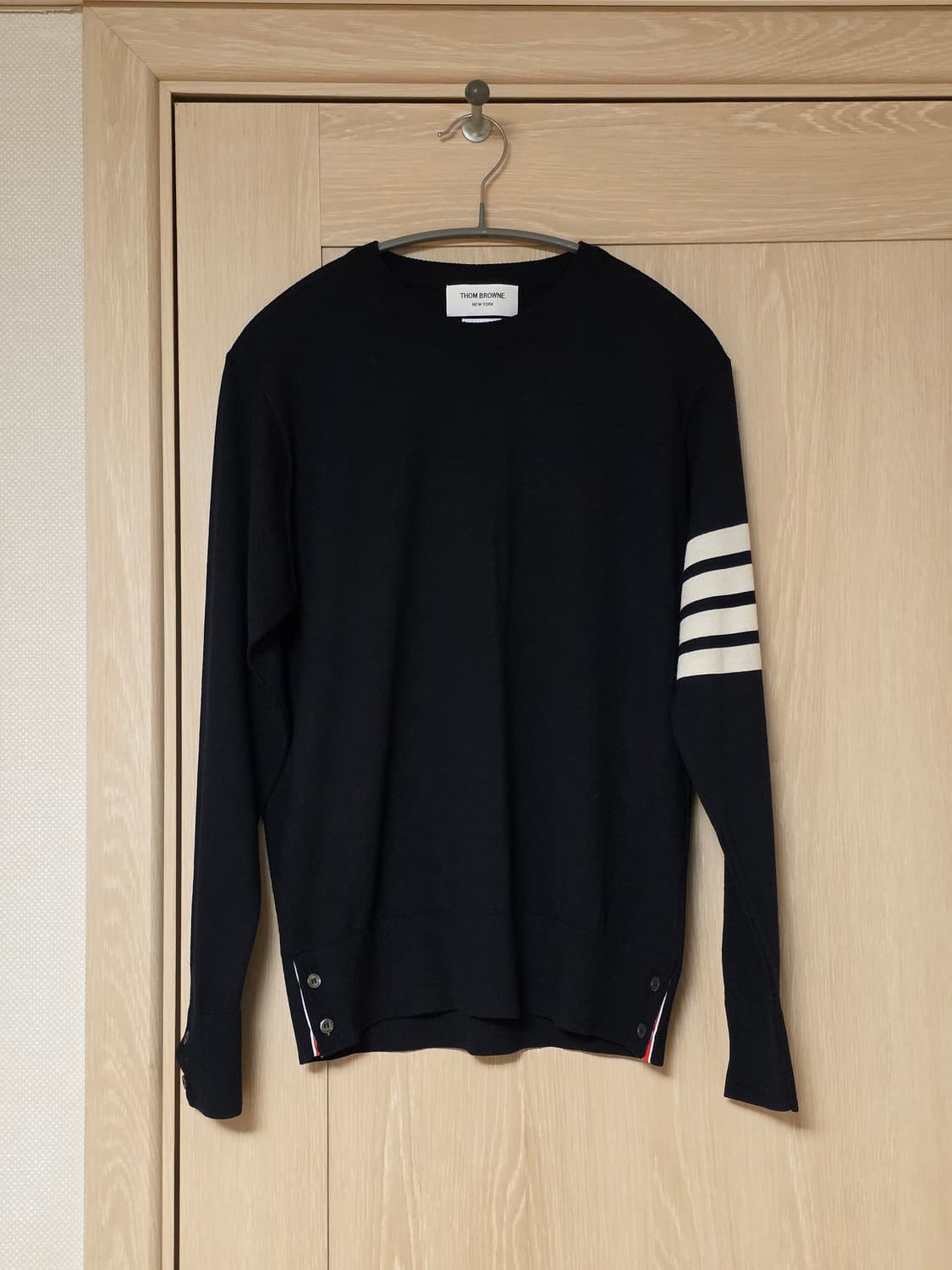 [2사이즈] 톰브라운 파인 메리노울 니트 네이비 상품이미지1