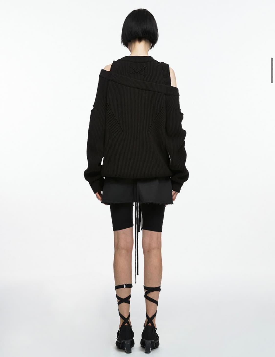 나체 asymmetric layered knit black 상품이미지2