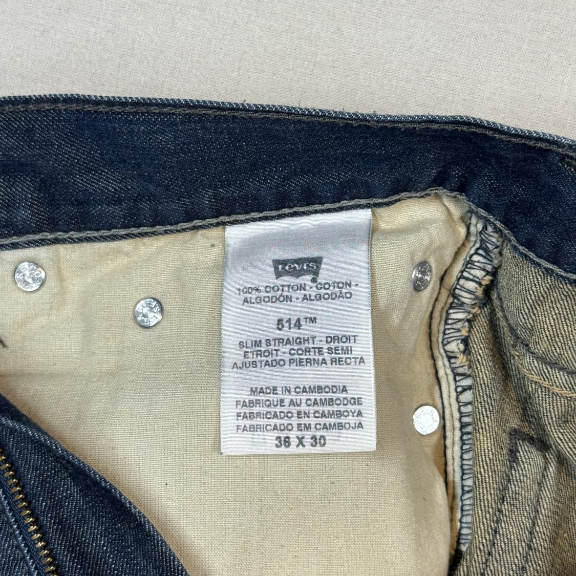 37inch) 리바이스 514 슬림 스트레이트 진청 데님 청바지 상품이미지9