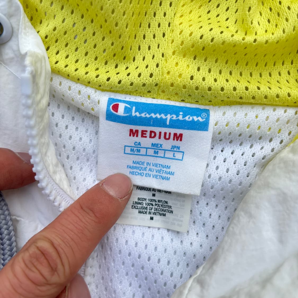 Champion 올드스쿨 화이트 반팔 아노락 상품이미지6