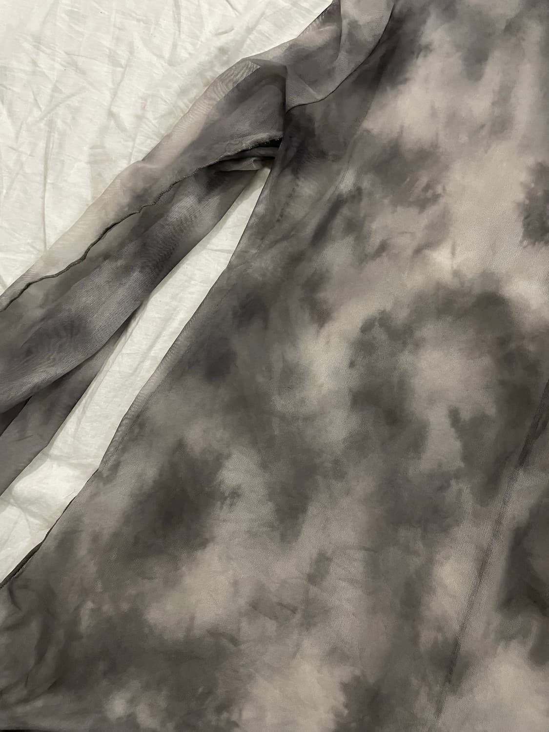 그레이 스모키 타이다이 시스루 레이어드 탑 상품이미지3