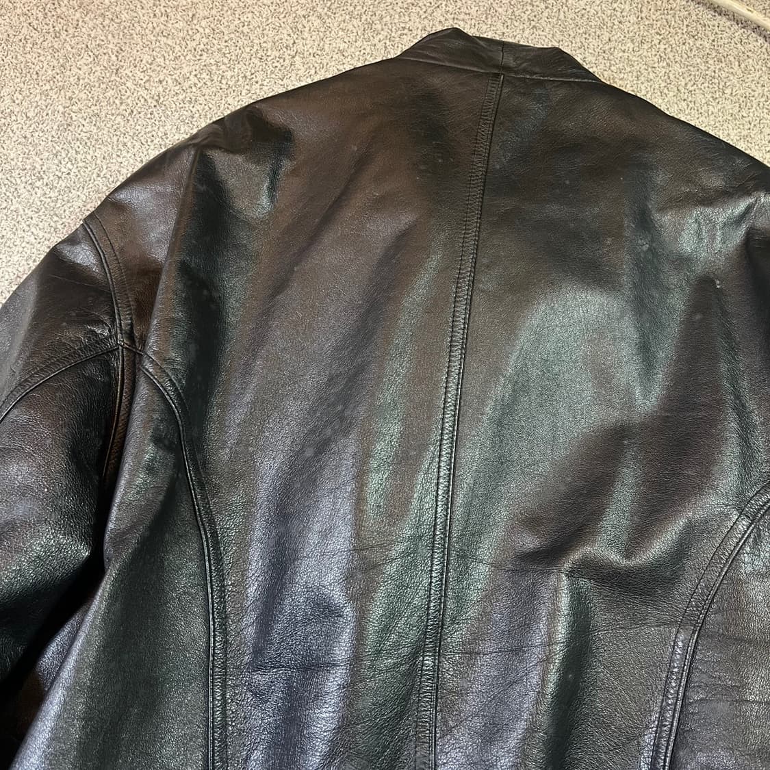 Vintage 빈티지 하이넥 소가죽 봄버자켓 상품이미지8