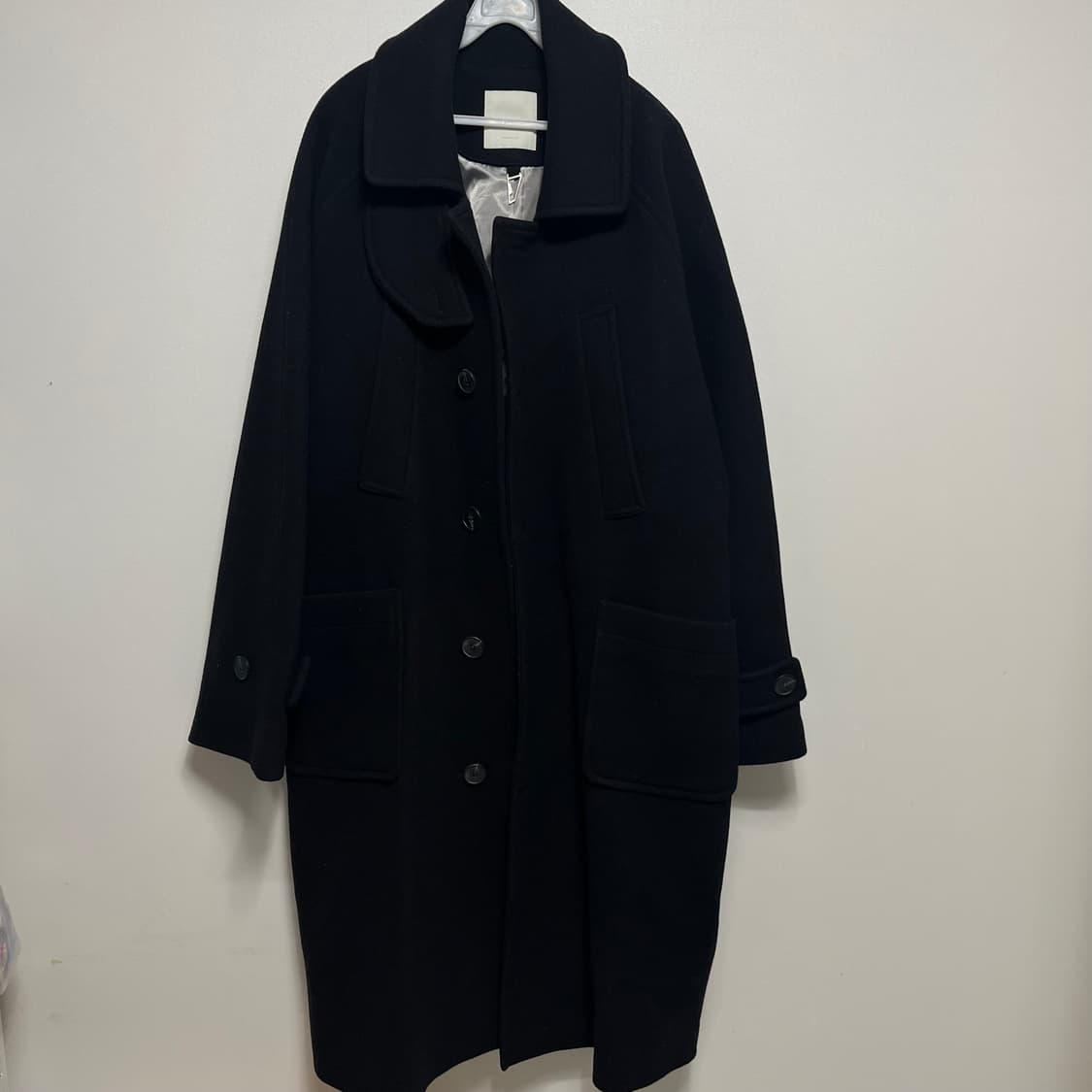 언더마이카 리전.02 발마칸 오버사이즈 울 코트 블랙 1 상품이미지1