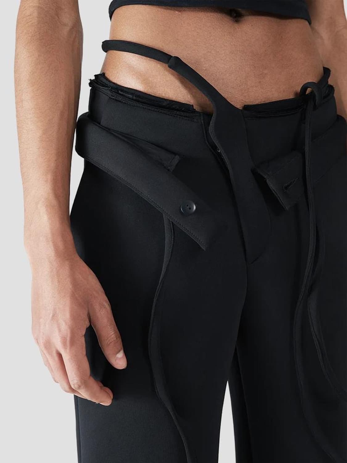 오토링거 블랙 더블 웨이스트밴드 수트 트라우저 상품이미지1