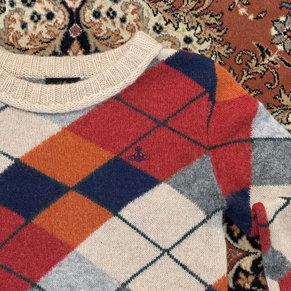 비비안웨스트우드 orb 아가일 모헤어 니트 (S) 상품이미지4