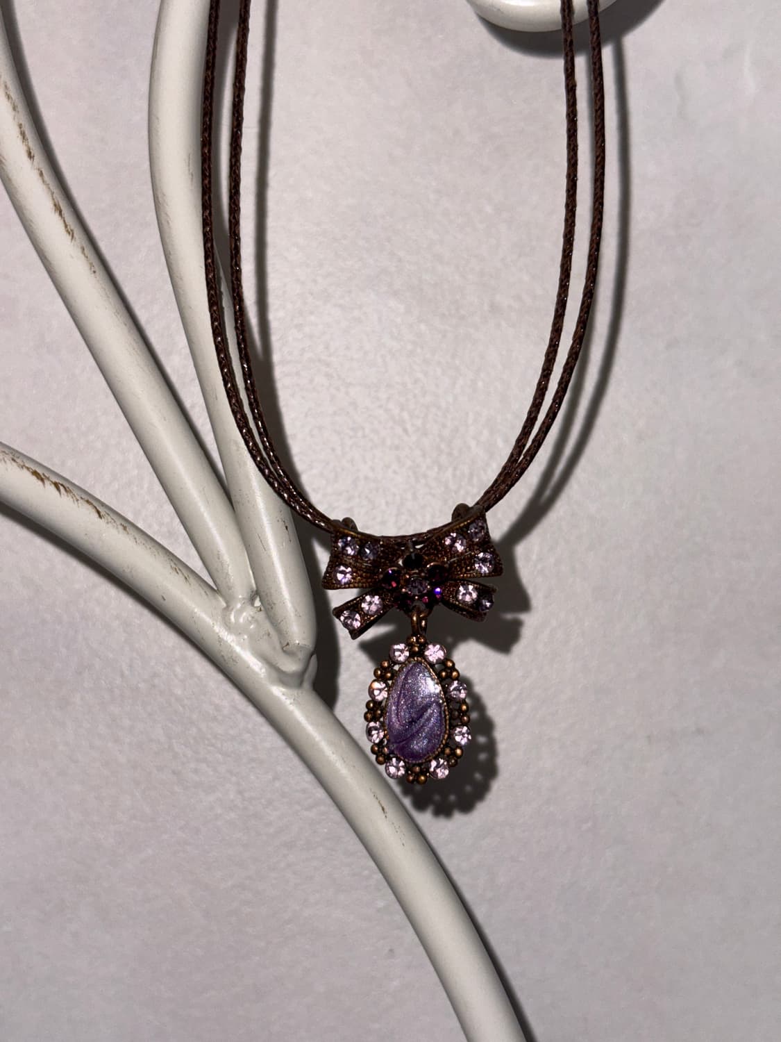 Purple ribbon cubic necklace  상품이미지7
