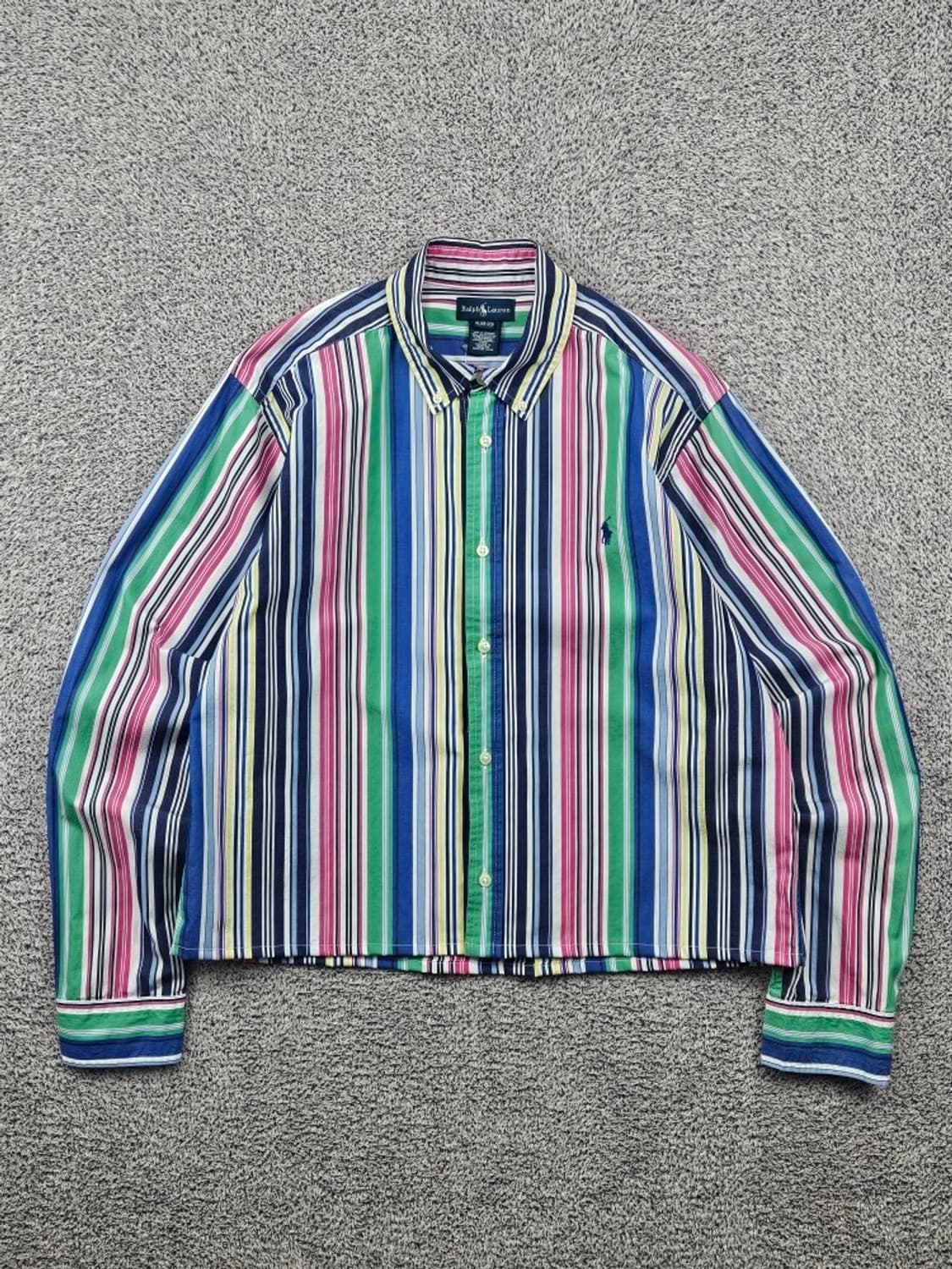 폴로랄프로렌 크롭 커스텀 멀티 스트라이프 셔츠 ( XL ) / 11666 상품이미지1