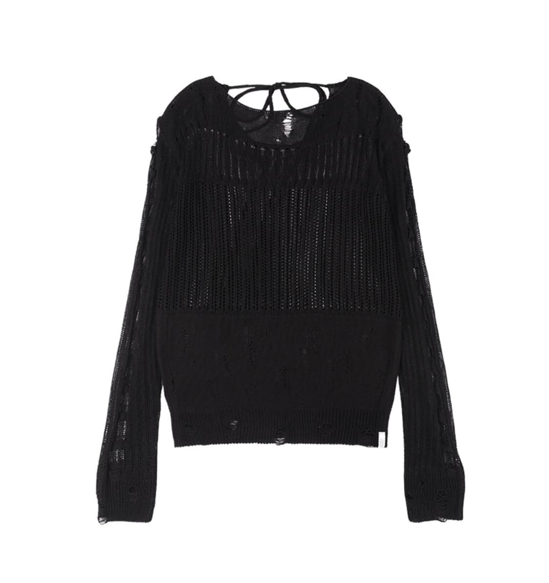 데미지 니트 롱슬리브 (BLACK) F25QB089 상품이미지1