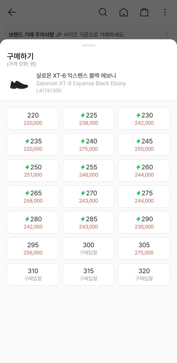 살로몬 XT-6 익스팬스 블랙 에보니 270 상품이미지1