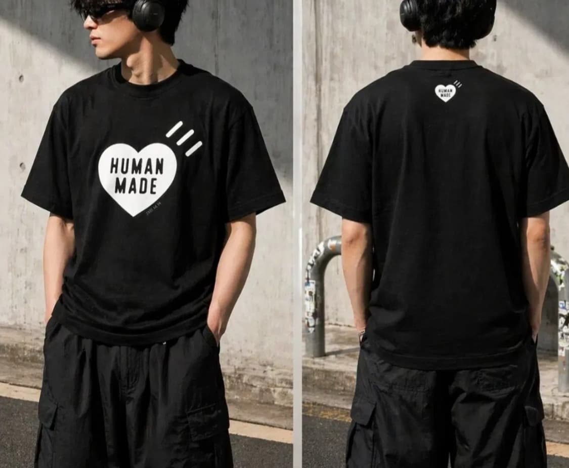 [새상품] 휴먼메이드 빅 하트 로고 반팔 티셔츠 (블랙) 상품이미지3