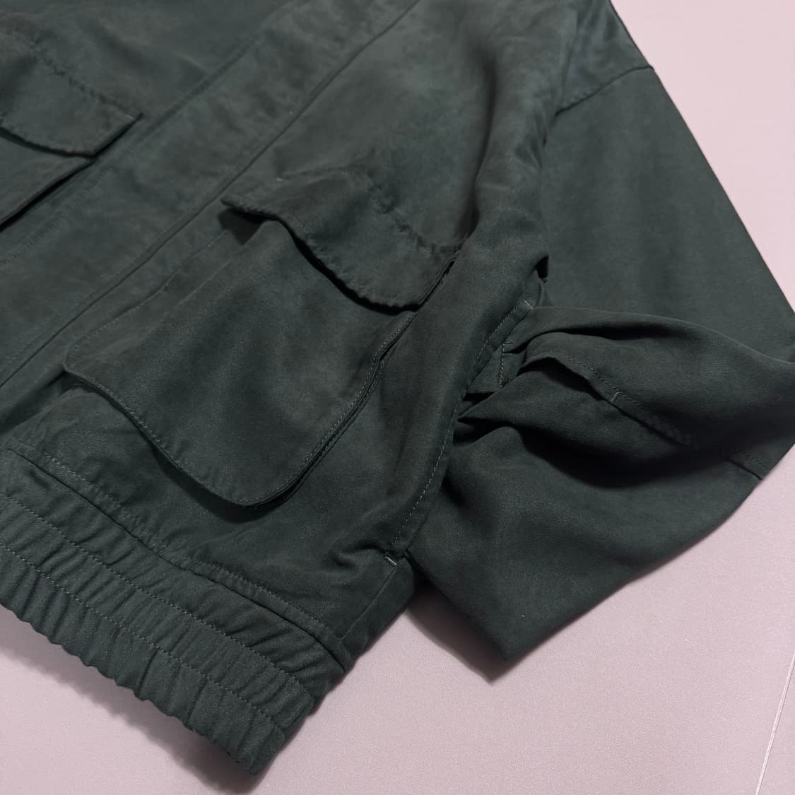 레이지블루(RAGE BLUE) 다크그린 스웨이드 집업 블루종 자켓 상품이미지5