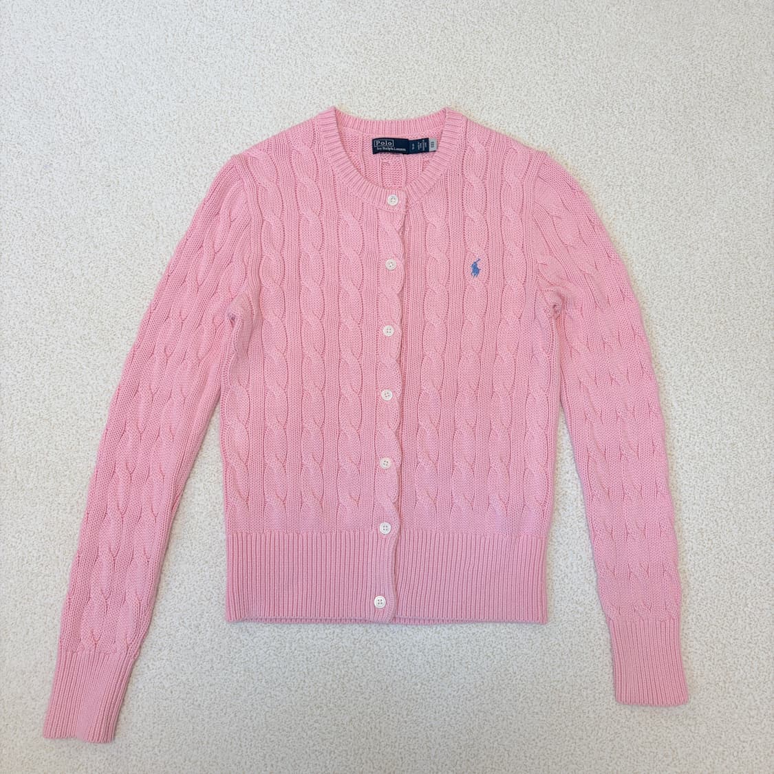 폴로랄프로렌 케이블 핑크 가디건 정품 상품이미지1