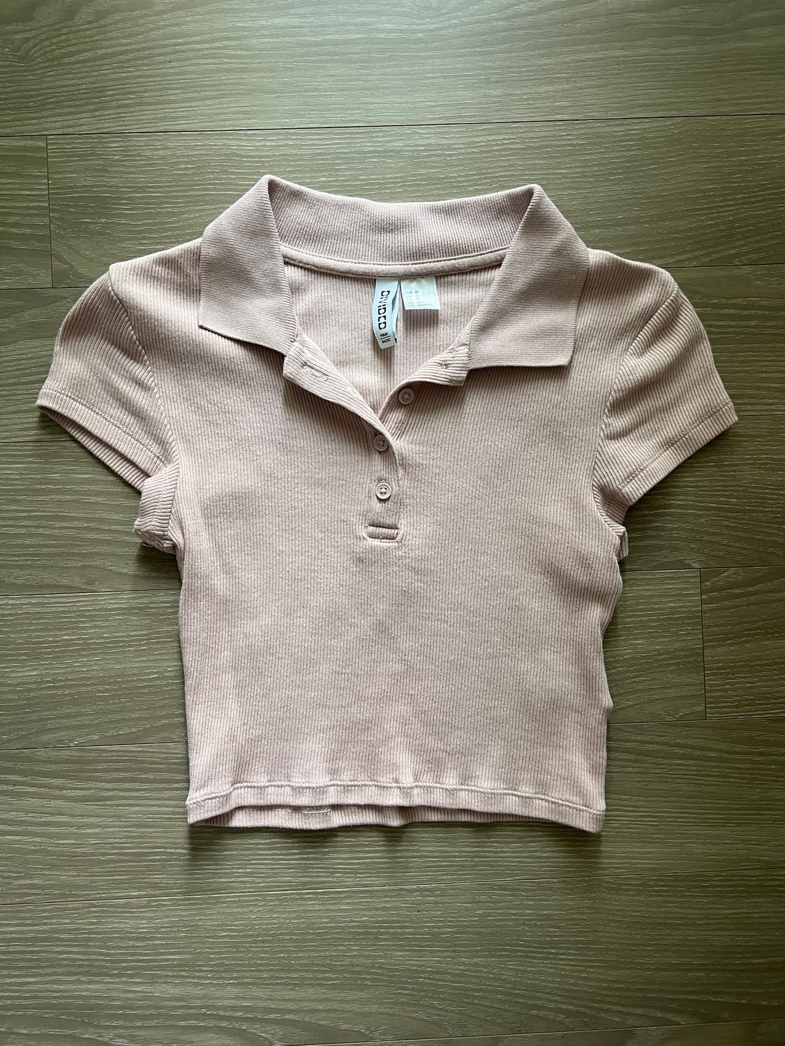 H&M 핑크 크롭 니트탑 티셔츠 상품이미지1