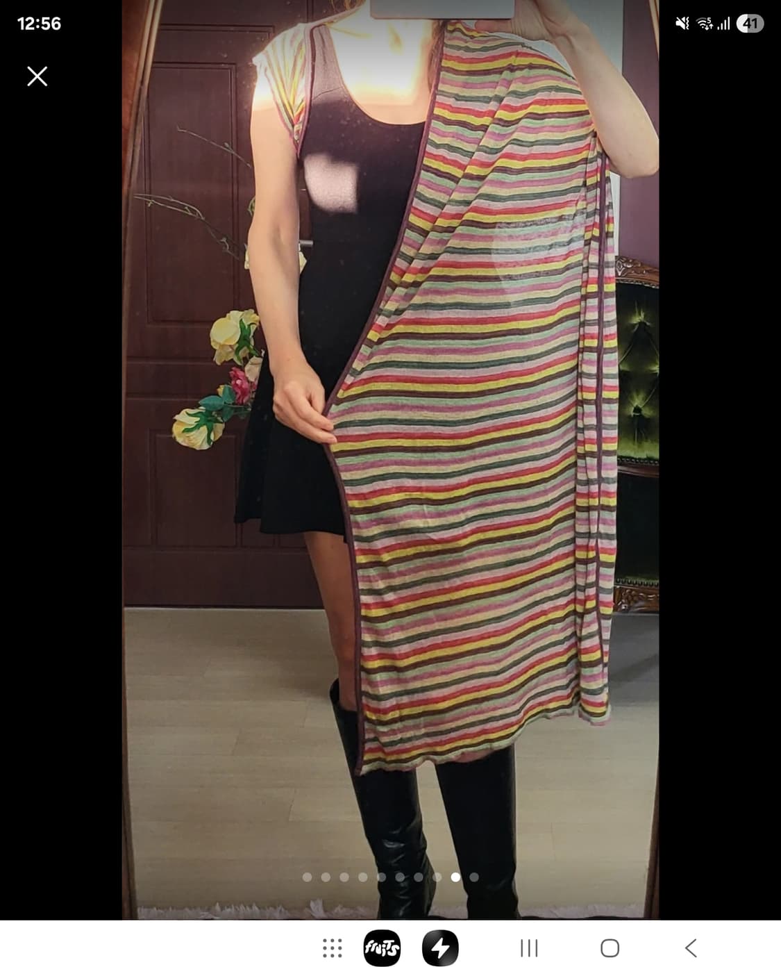 린넨 100% 천연섬유 프랑스 쿠가이 가디건 숄 스카프 상품이미지7