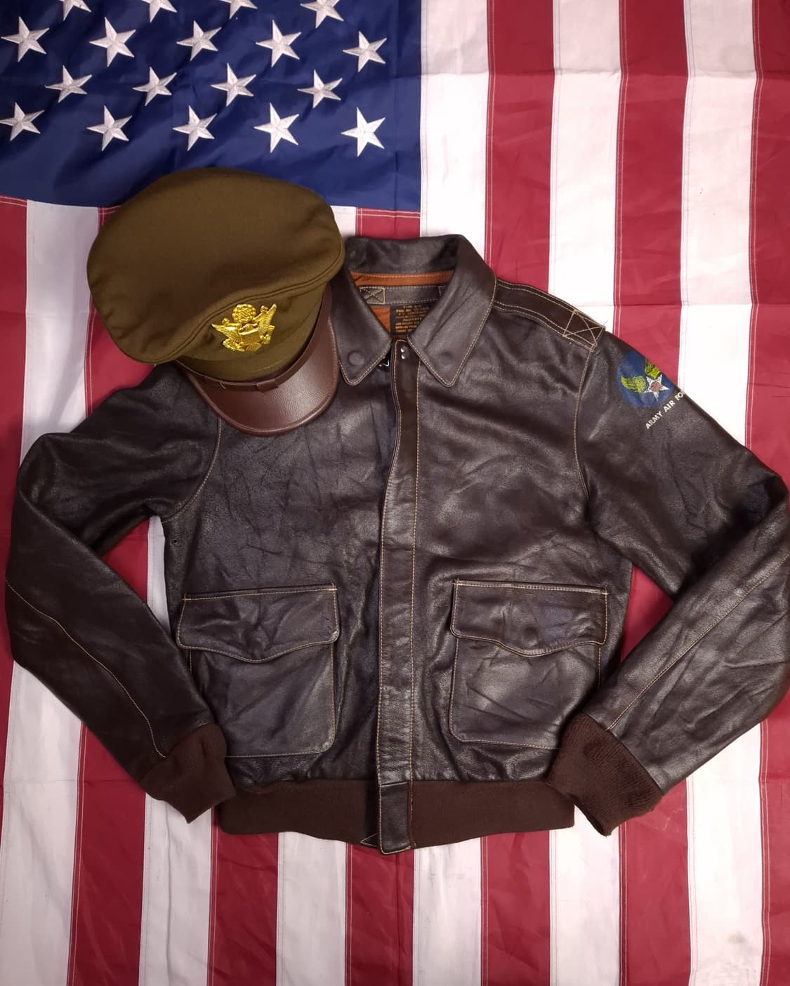 오리지날 MORGAN 모건 리얼레더 A-2 미공군 항공자켓 상품이미지1