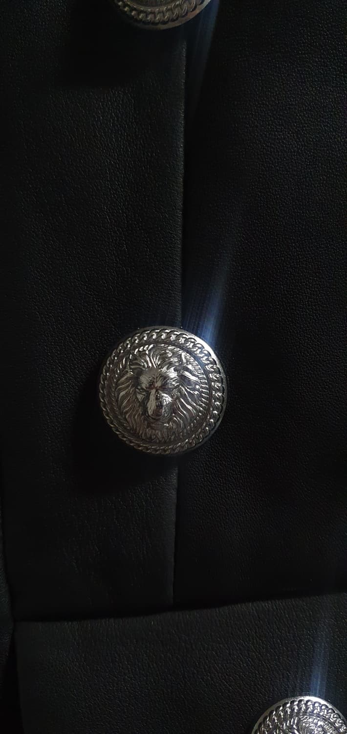 (소매 버튼하자 있음) 발망 실버 버튼 나폴레옹 램스킨 자켓 34 사이즈 상품이미지6