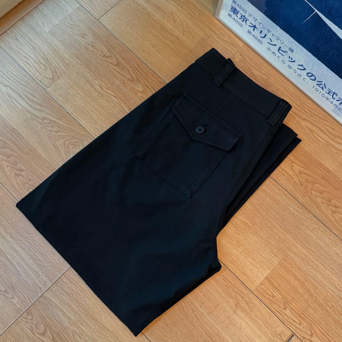 유니클로 저지 배럴 레그 팬츠 블랙 L 상품이미지6