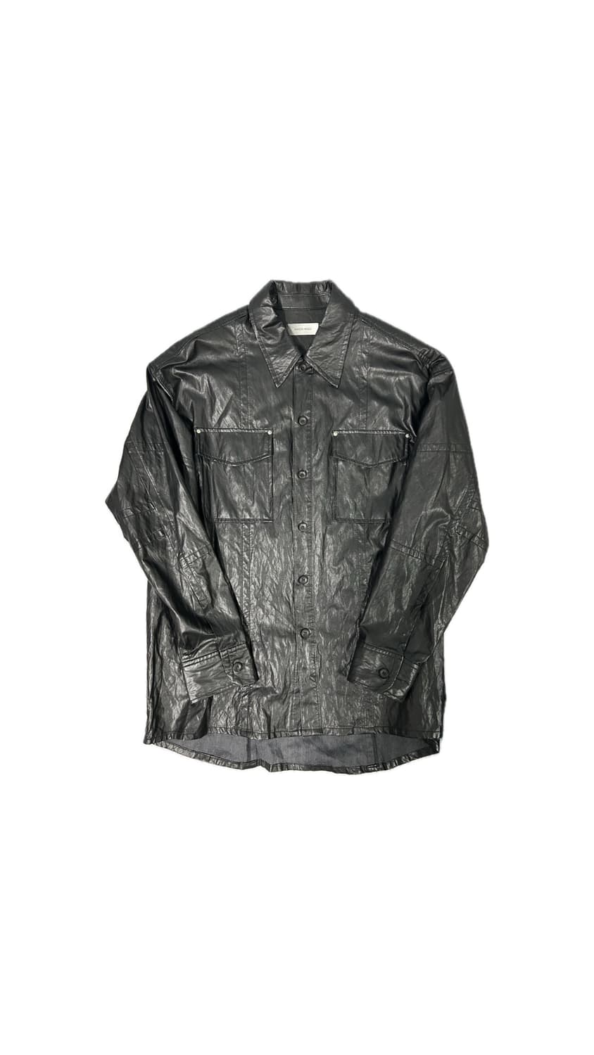메종미네드 블랙 레더 셔츠 LEATHER SECTION SHIRTS 상품이미지2
