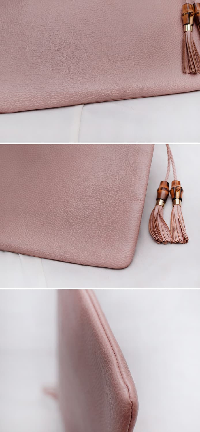 구찌 (GUCCI) 뱀부 테슬 페일핑크 토고가죽 클러치백 상품이미지8