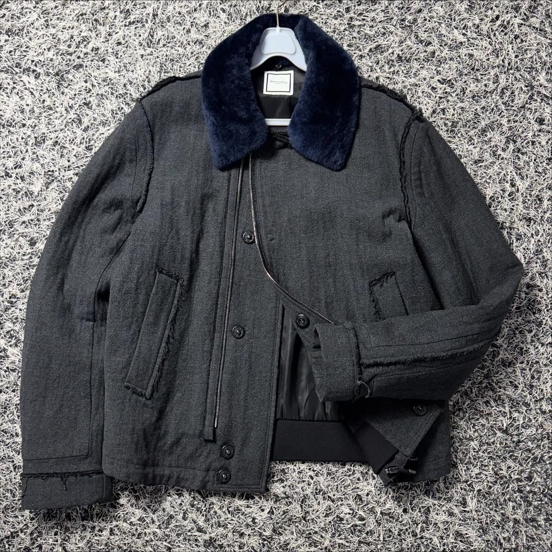 우영미 그런지 싱글 퍼 자켓 상품이미지4