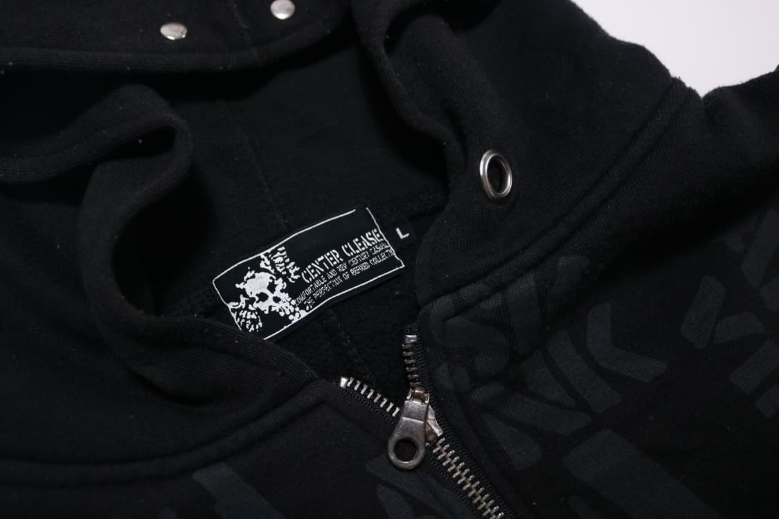 펑크 스컬 프린팅 후드집업 상품이미지3