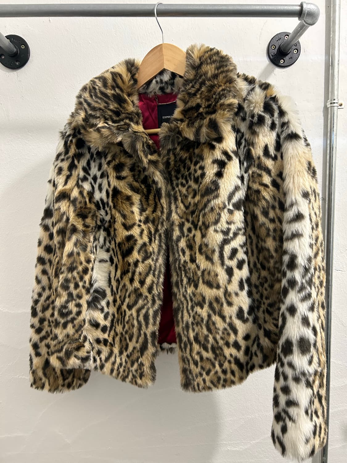 갸루 호피 레오파드 퍼 자켓 상품이미지4