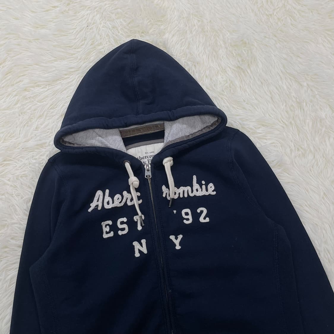 아베크롬비 스펠 로고 후드집업 네이비 상품이미지3