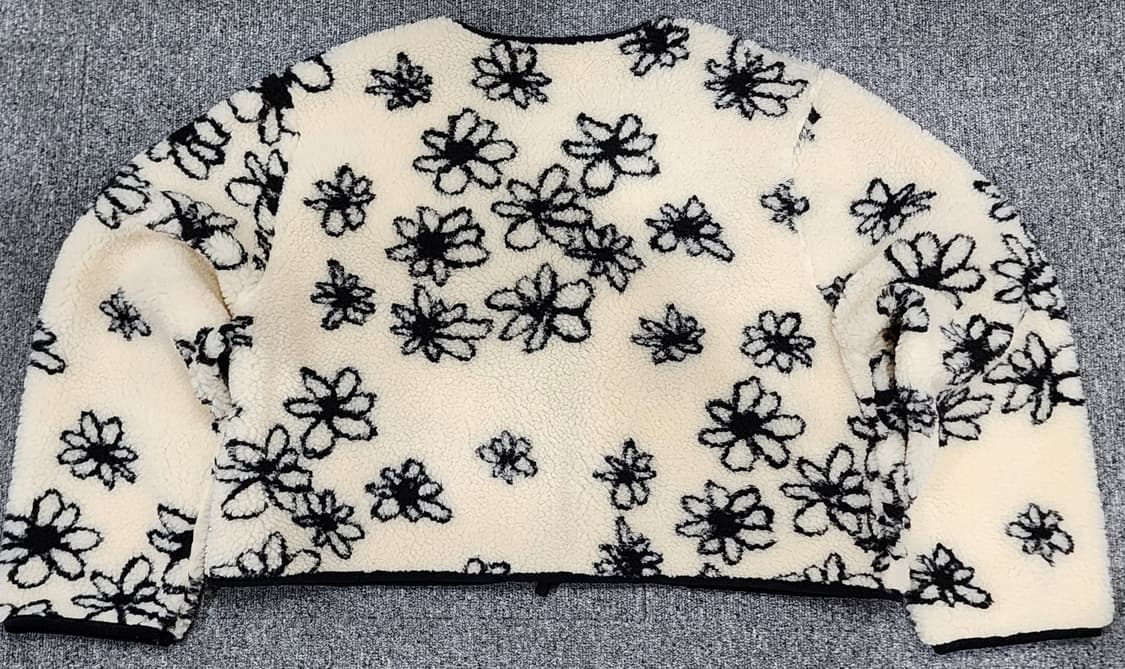 빈티지 플라워 패턴 리본 모리걸 뽀글이 후리스 자켓 상품이미지2