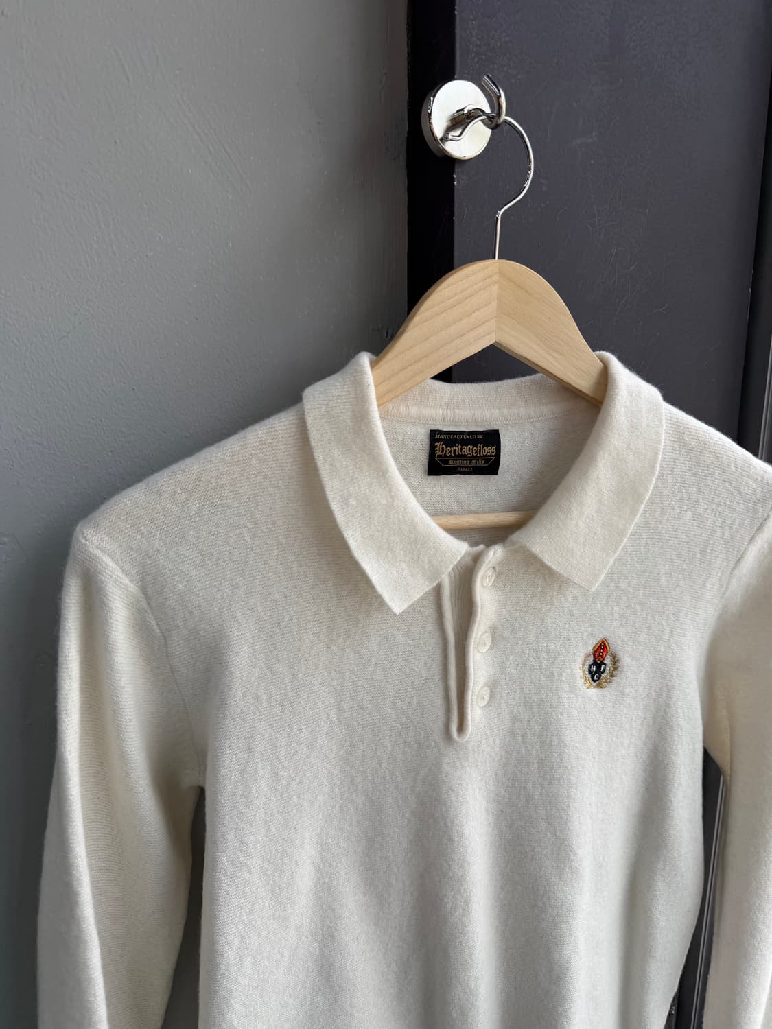 S/ 헤리티지플로스 캐시미어 블랜딩 폴로 니트 상품이미지4