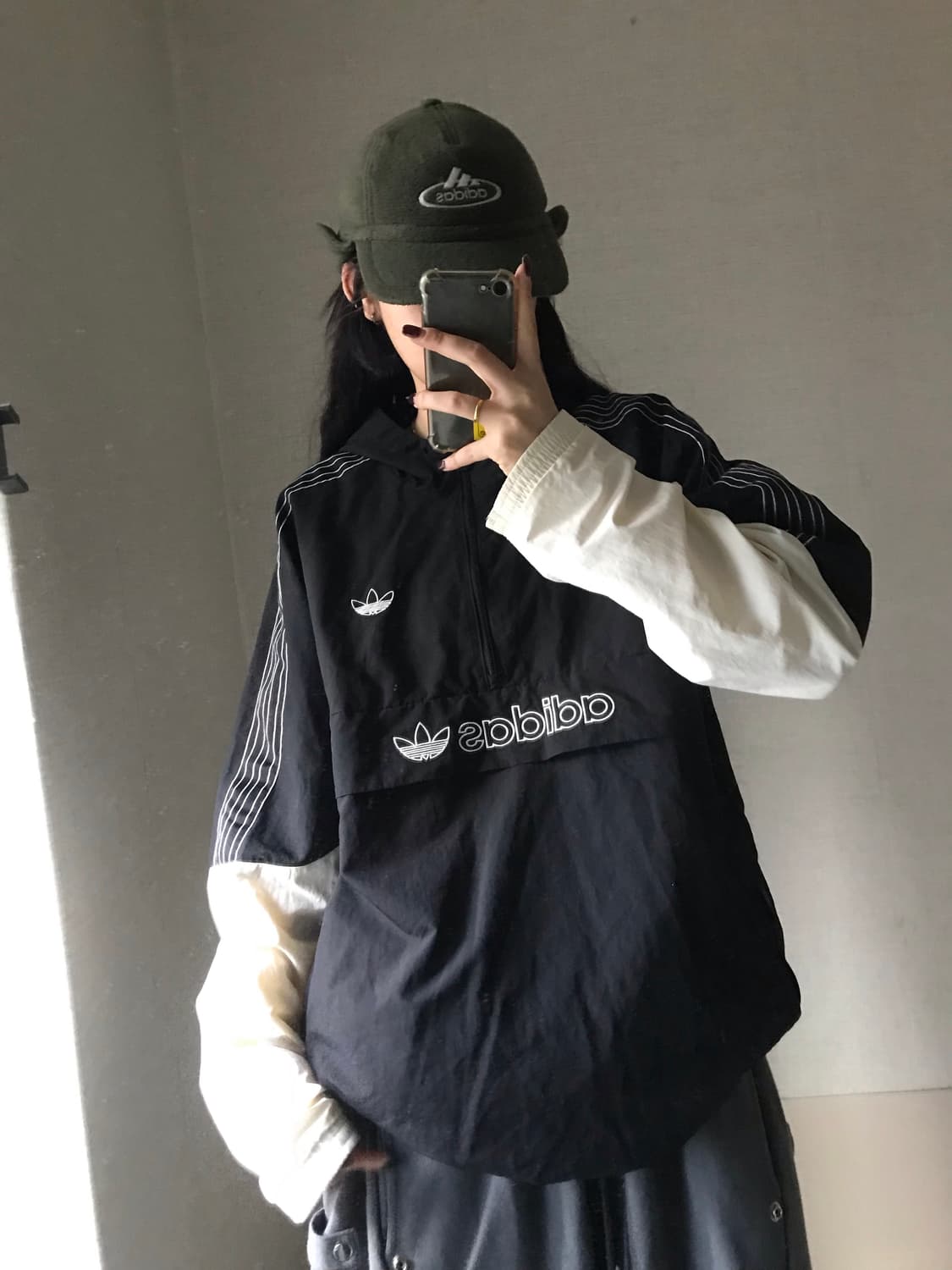 아디다스 레이어드 바람막이 반집업 상품이미지5