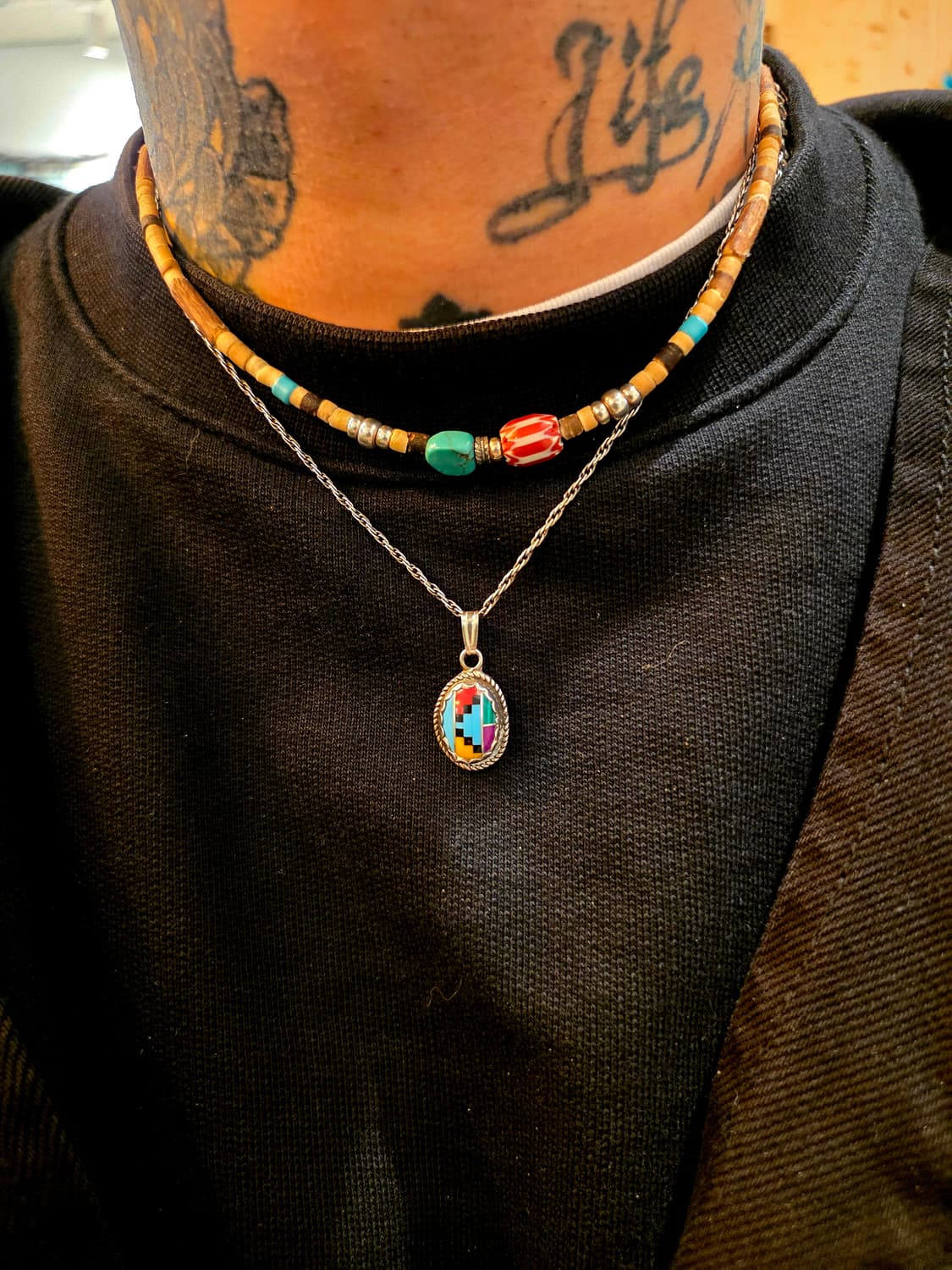 USASilver925 Navajo Inlay stone nacklace 상품이미지6