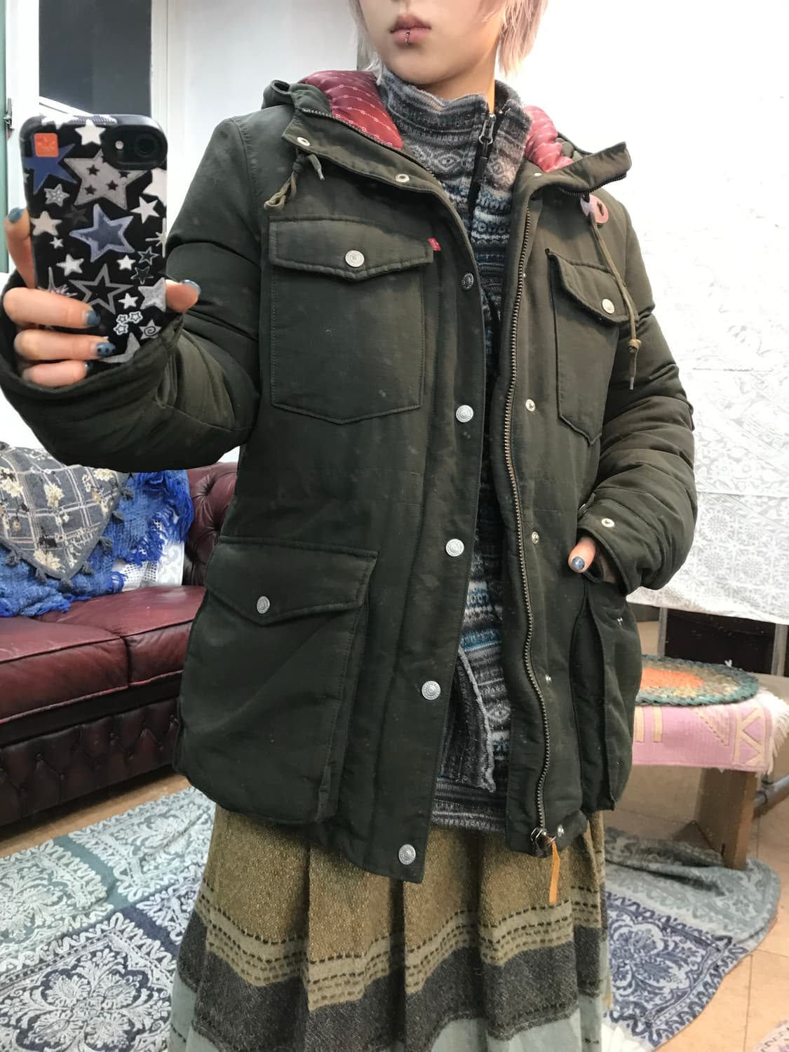 리바이스 덕다운 포켓 하프패딩  상품이미지1