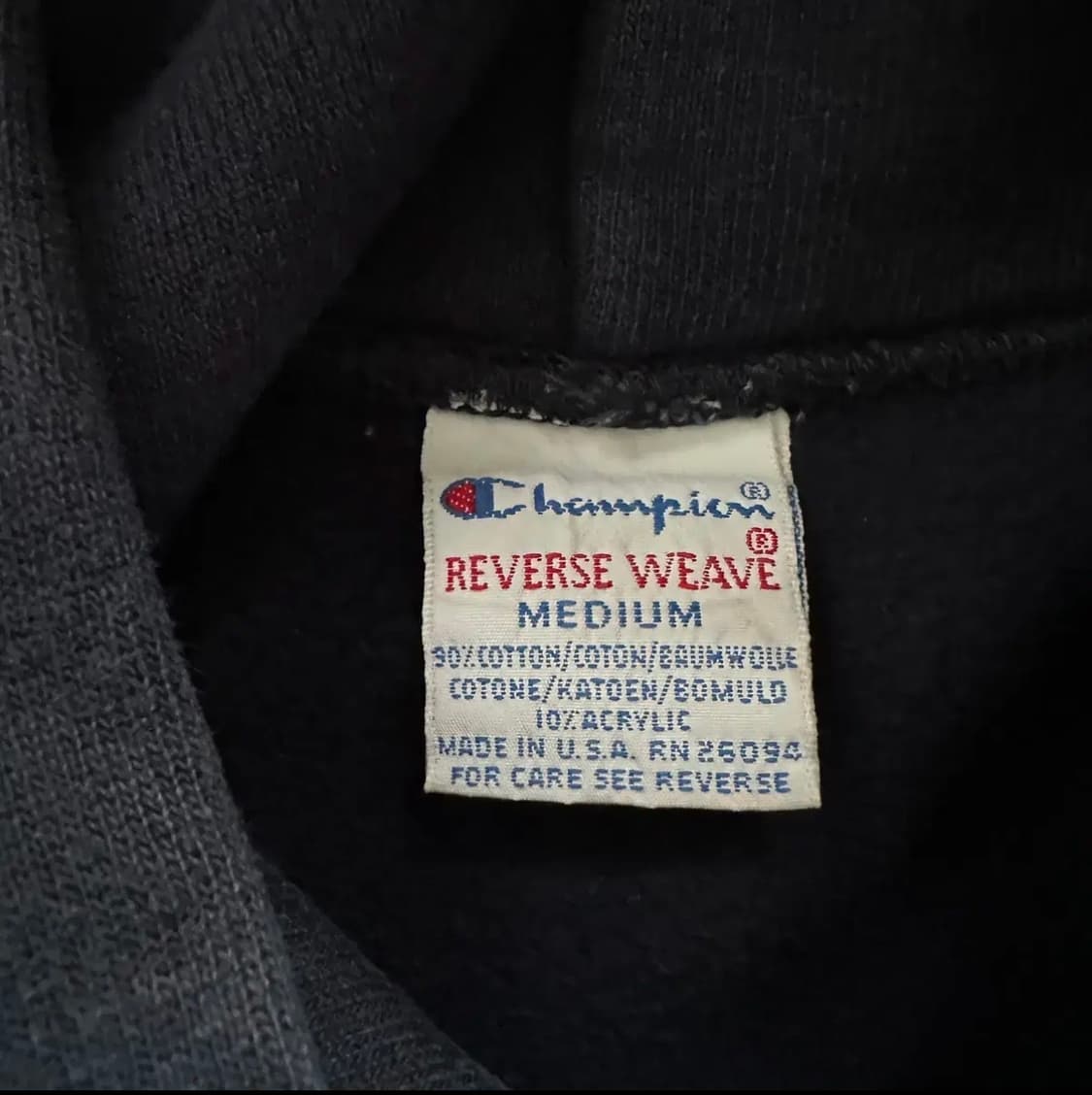 90s 챔피온 리버스위브 네이비 후드티(M) MADE IN USA 상품이미지4