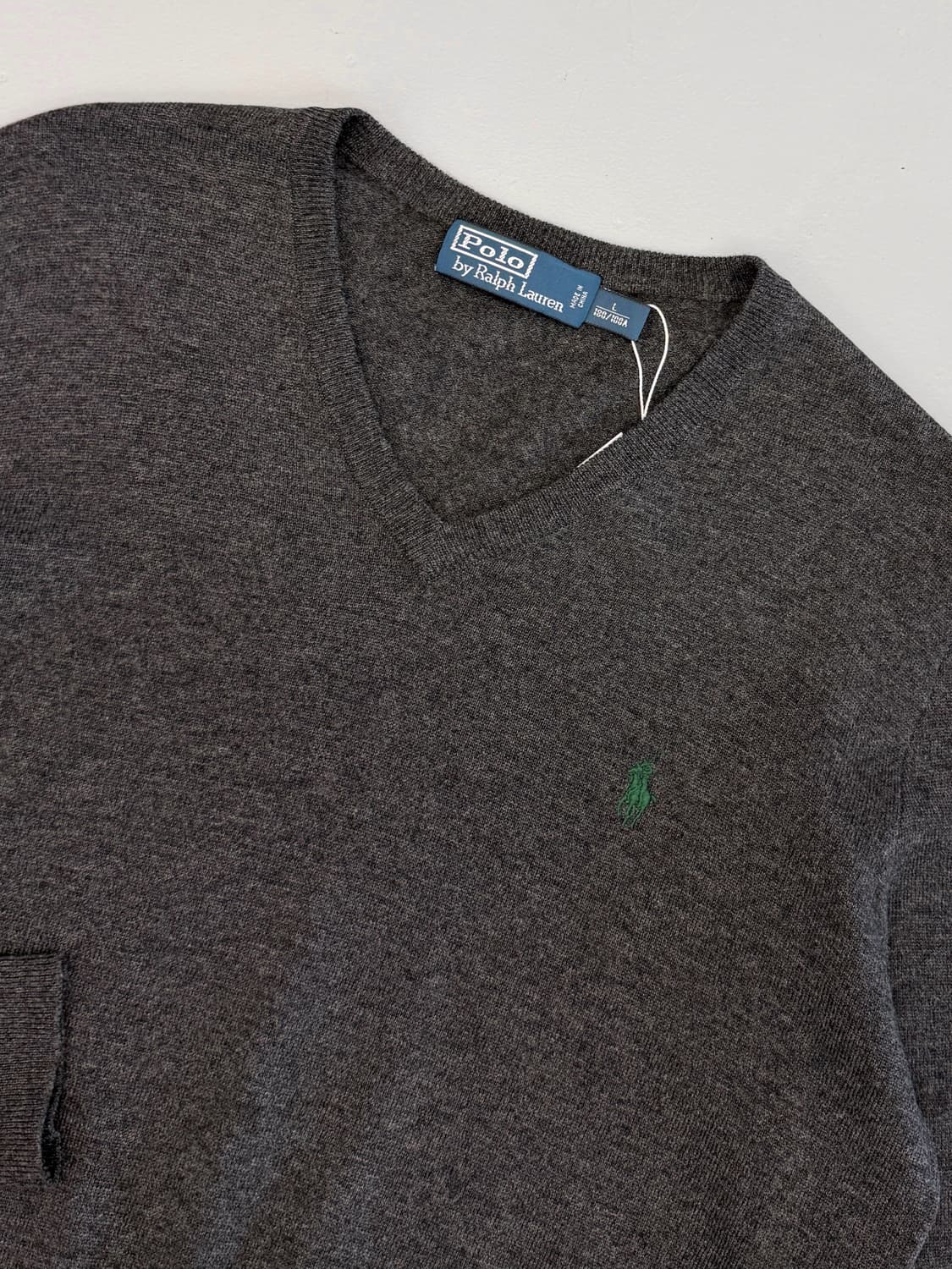 폴로 랄프로렌 루즈핏 딥그레이 v넥 메리노울 니트 상품이미지3