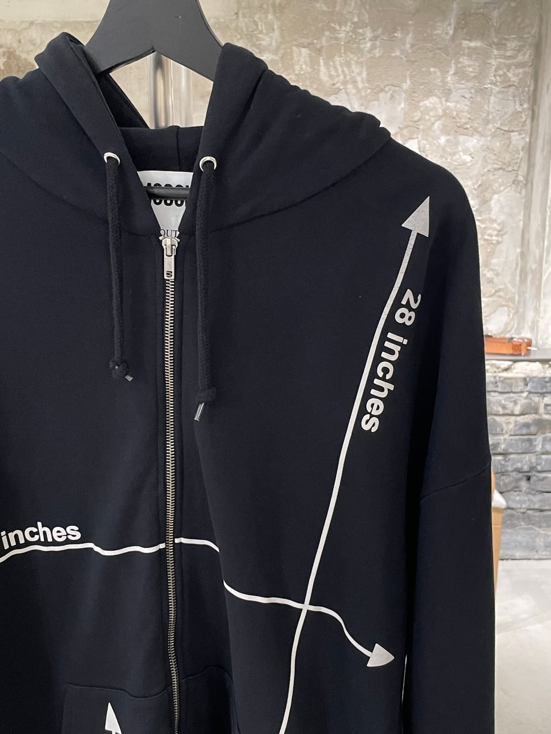 모스키노 블랙 메저먼츠 오버 후디 집업 상품이미지3