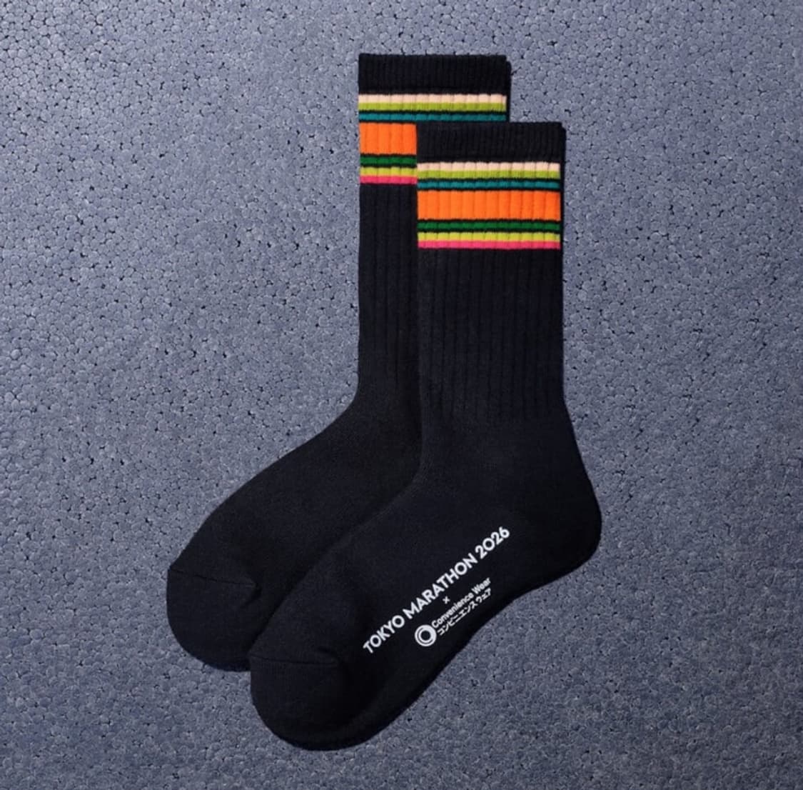 새상품) 패밀리마트 x 도쿄마라톤 2026 굿즈 양말-블랙 상품이미지3