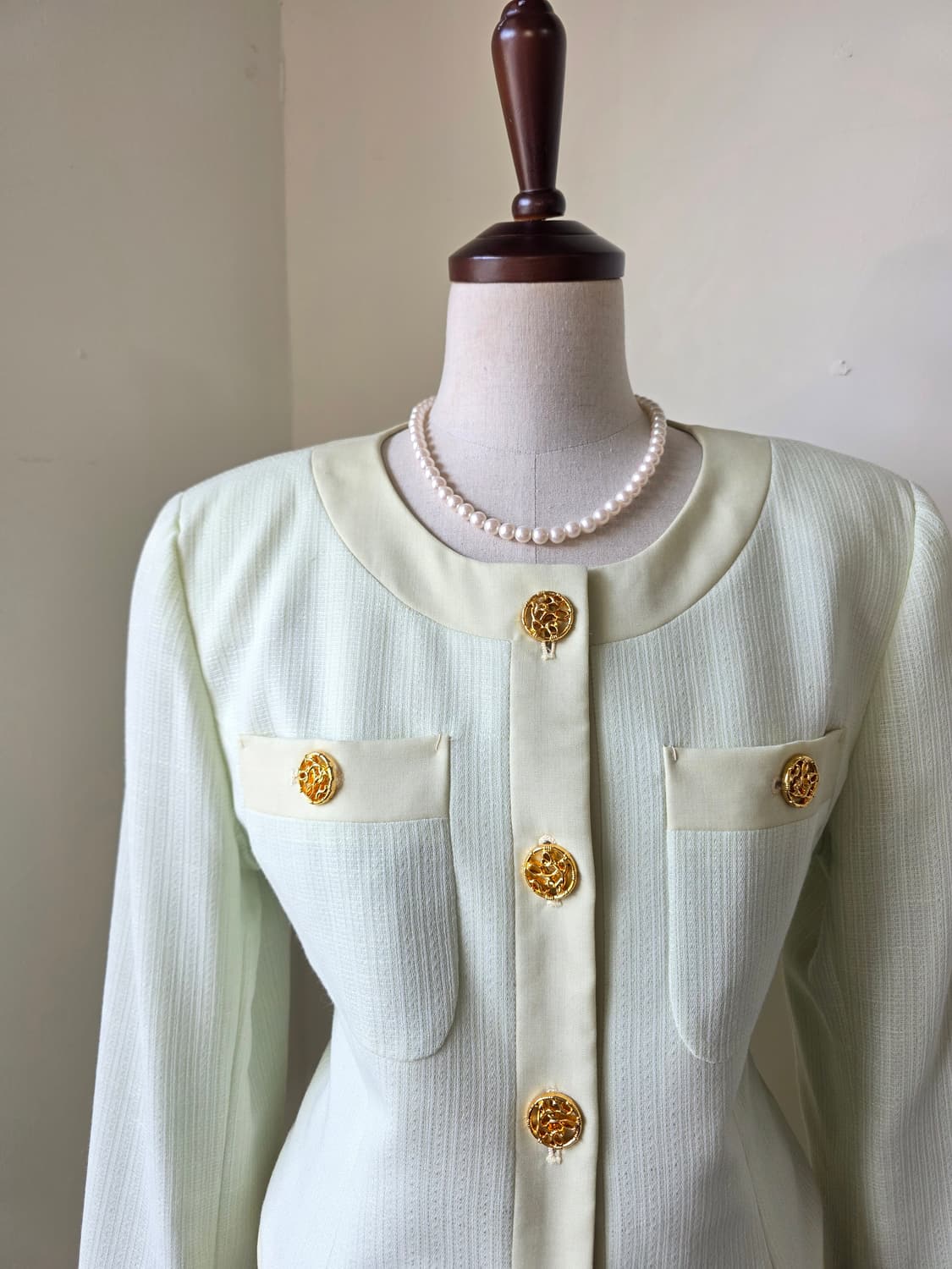 라이트 그린 금장 버튼 셋업 상품이미지4