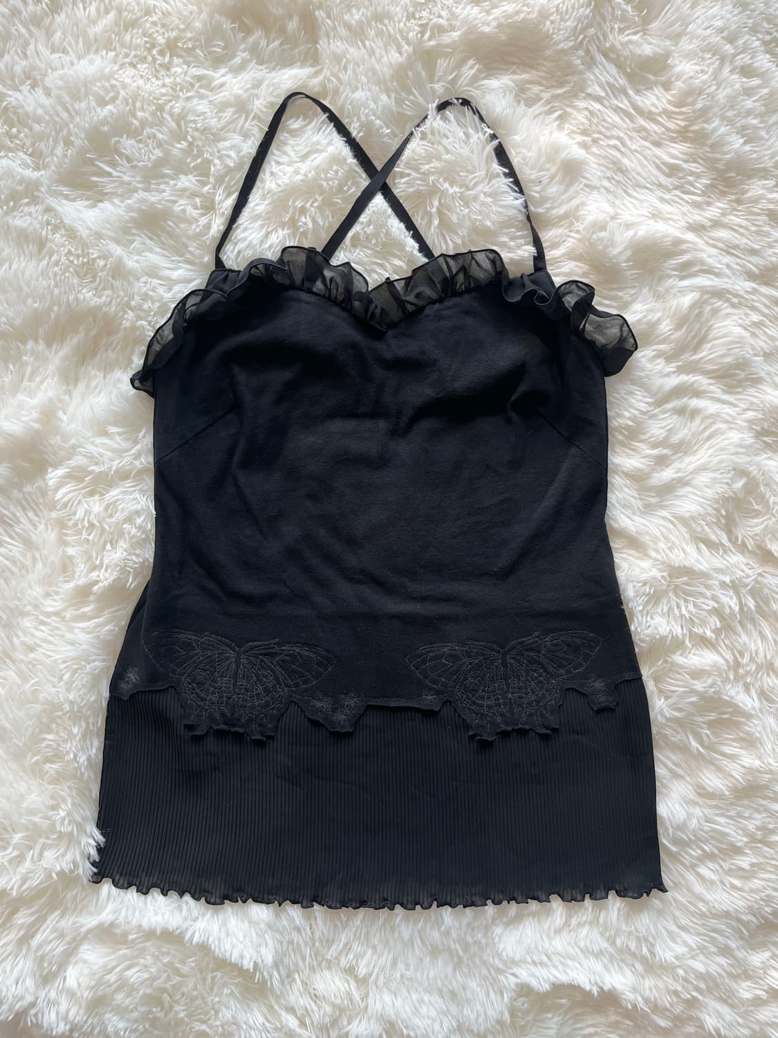 히스테릭 글래머 아카이브 버터플라이 자수 프릴 캐미솔 슬립 탑 상품이미지6